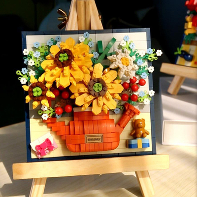 Rosas de Navidad Girasoles y lirios Grano pequeño Bloques de construcción para impresión 3D