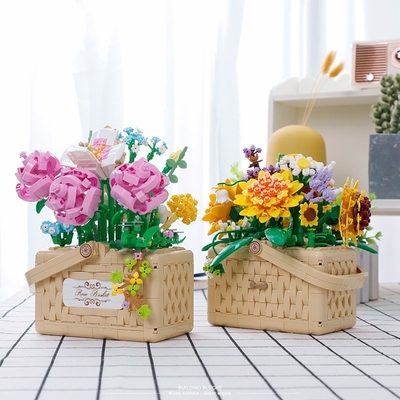 Belle Di Mini Particle Construction Blocks Flower Basket Series Una necesidad para la educación