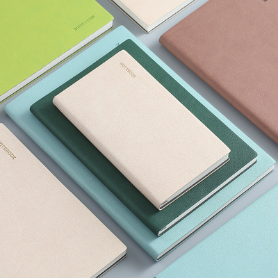 Cuaderno de color sólido simple para agencias de viajes Pequeño Papel de cuero suave de PU fresco