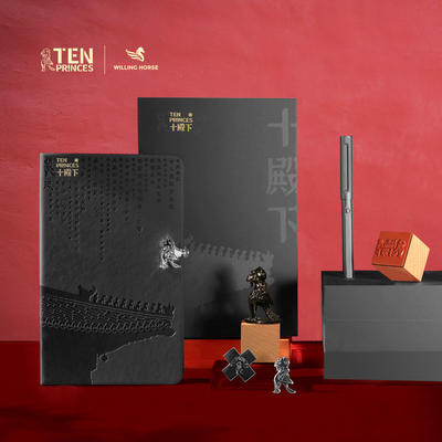 Conjunto de regalos para la industria agrícola libro de contabilidad de mano firma pluma insignia y ornamento de fénix