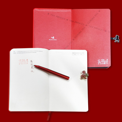 Conjunto de regalos para la industria agrícola libro de contabilidad de mano firma pluma insignia y ornamento de fénix