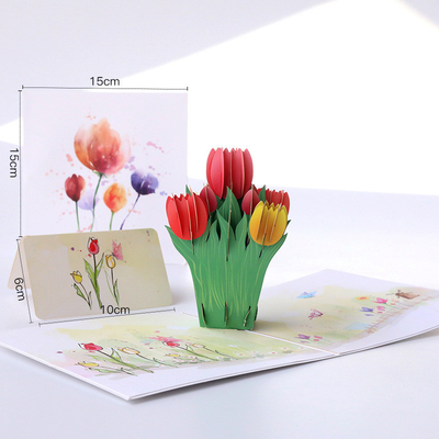 Sorprende a tu maestra con una tarjeta de felicitación de tulipanes en 3D