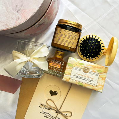 Material ecológico Conjunto de regalos rosa personalizado para regalos de banquete y regalos de boda