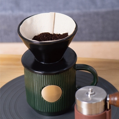 Caja portátil de regalo de negocios con molino de frijoles taza de filtro cerámico y taza de café de cerámica