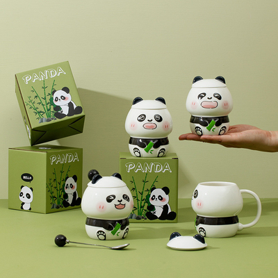 Usado Escenarios Oferta de negocios Cariñoso dibujo animado Panda Copa de cerámica para empresas de tazas