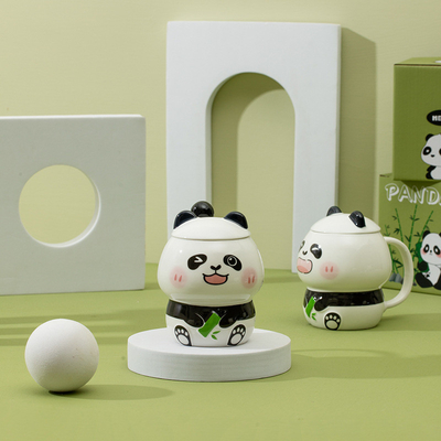 Usado Escenarios Oferta de negocios Cariñoso dibujo animado Panda Copa de cerámica para empresas de tazas
