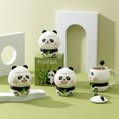 Usado Escenarios Oferta de negocios Cariñoso dibujo animado Panda Copa de cerámica para empresas de tazas