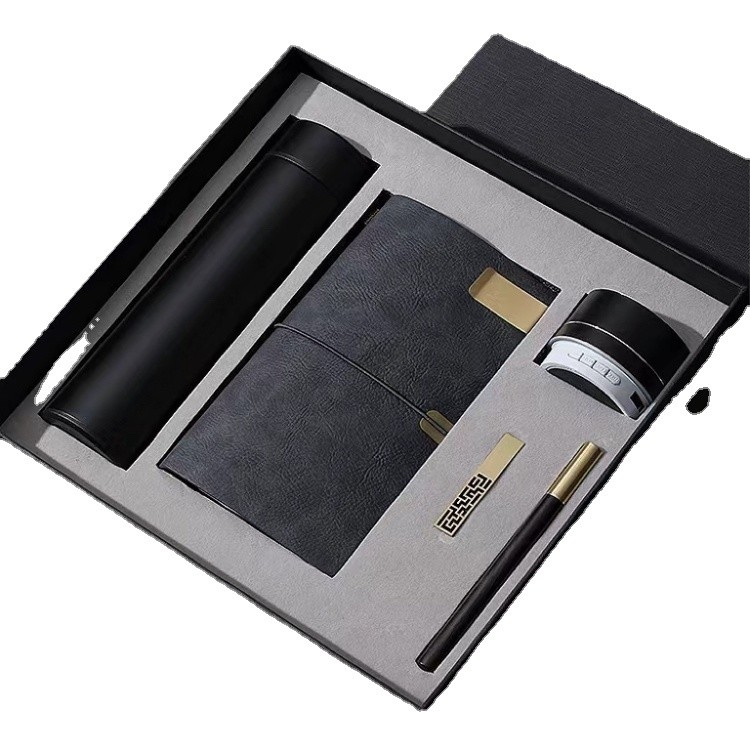 Hoteles y Resorts Necesidades Temperatura Display Thermos Taza Bloc de notas Bluetooth altavoz Pluma de madera