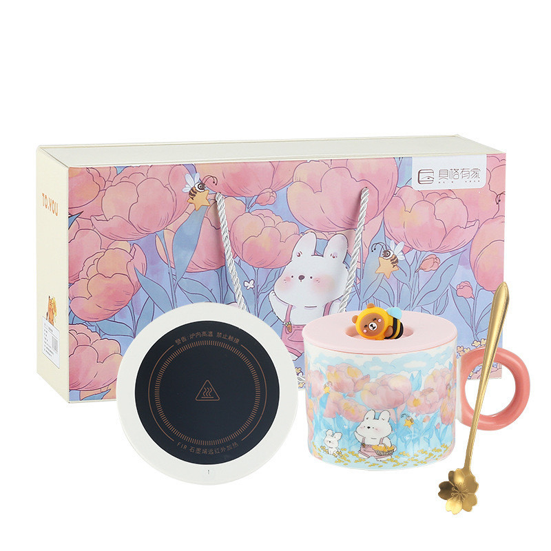 Agricultura Destino Creativo Conjunto de Regalos Tazas calientes con tapas Tazas cerámicas lindas y regalos de mano