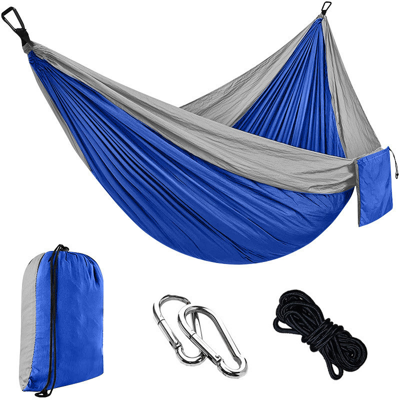 Sillón de campamento con columna multi-color Paracaídas para el ocio al aire libre Tejido hamaca Material de nylon