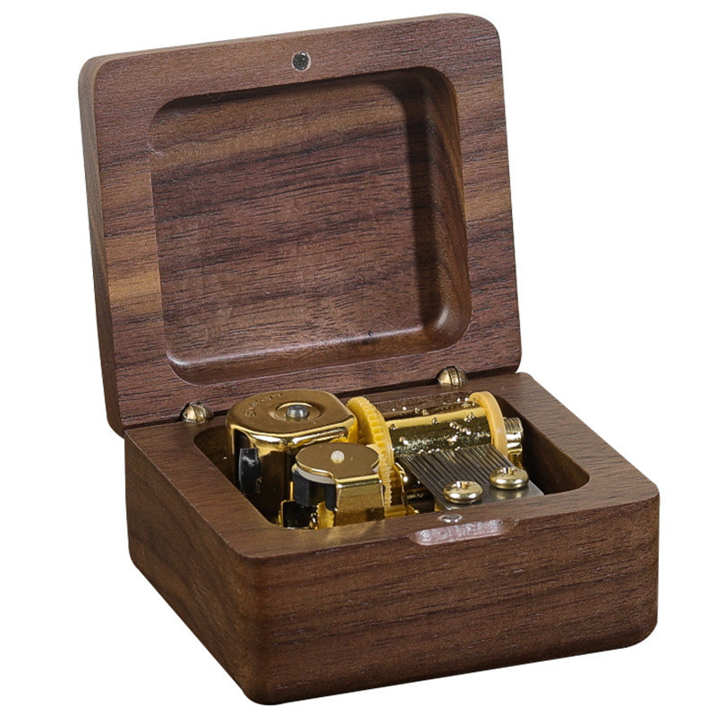 Impresión UV Movimiento Walnut Octopus Caja de música para decoración de escritorio y creatividad