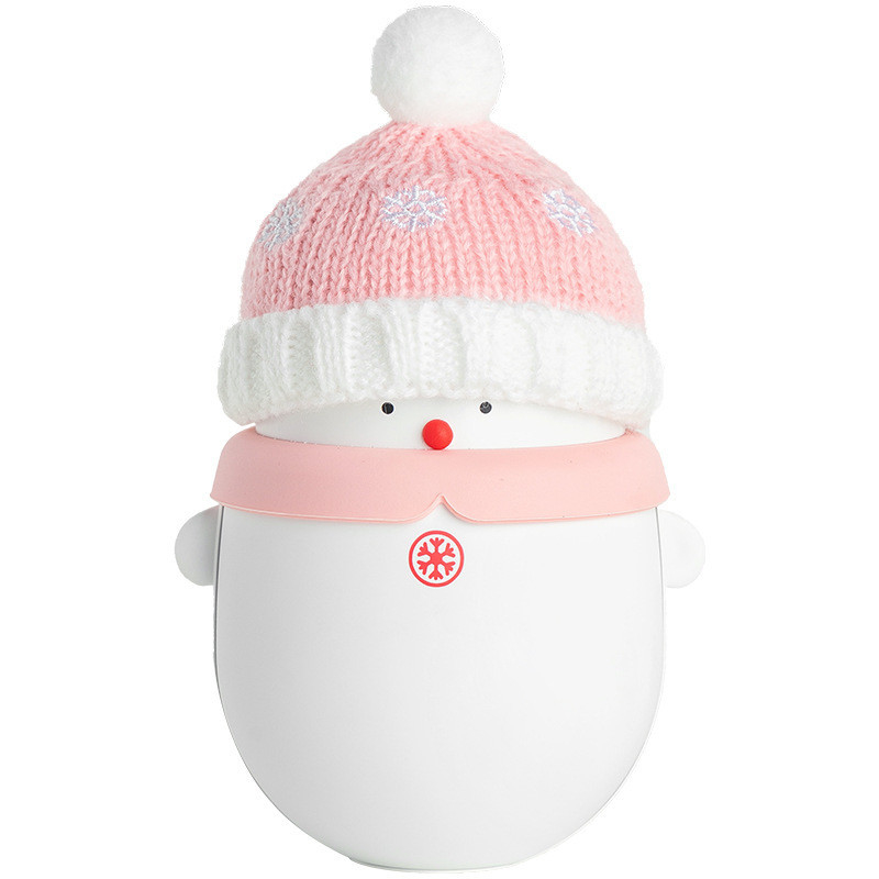 Regalo de Navidad dibujos animados mini portable Tesoro de nieve cálido Tesoro de mano 2 en 1 Banco de energía