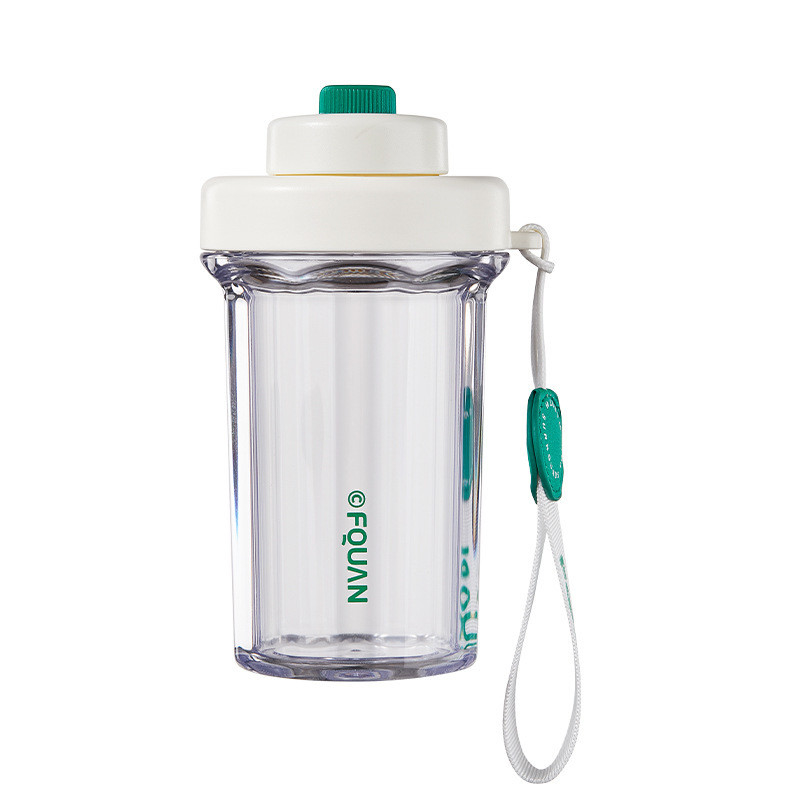 Novedad Regalos Taza de plástico portátil 530 ml con filtro y elevación de cuerda en 1 impresión a color