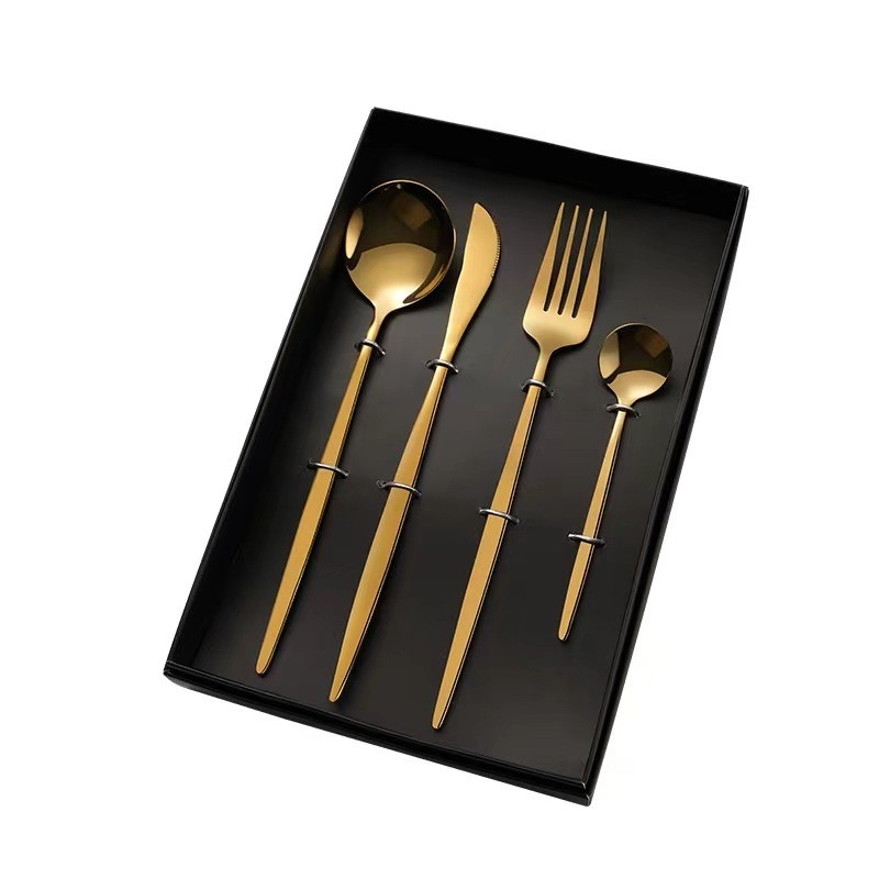Alta Valor Estético Servidor de mesa de acero oxidado Conjunto de 4 piezas Impresión a color Regalos de novedad