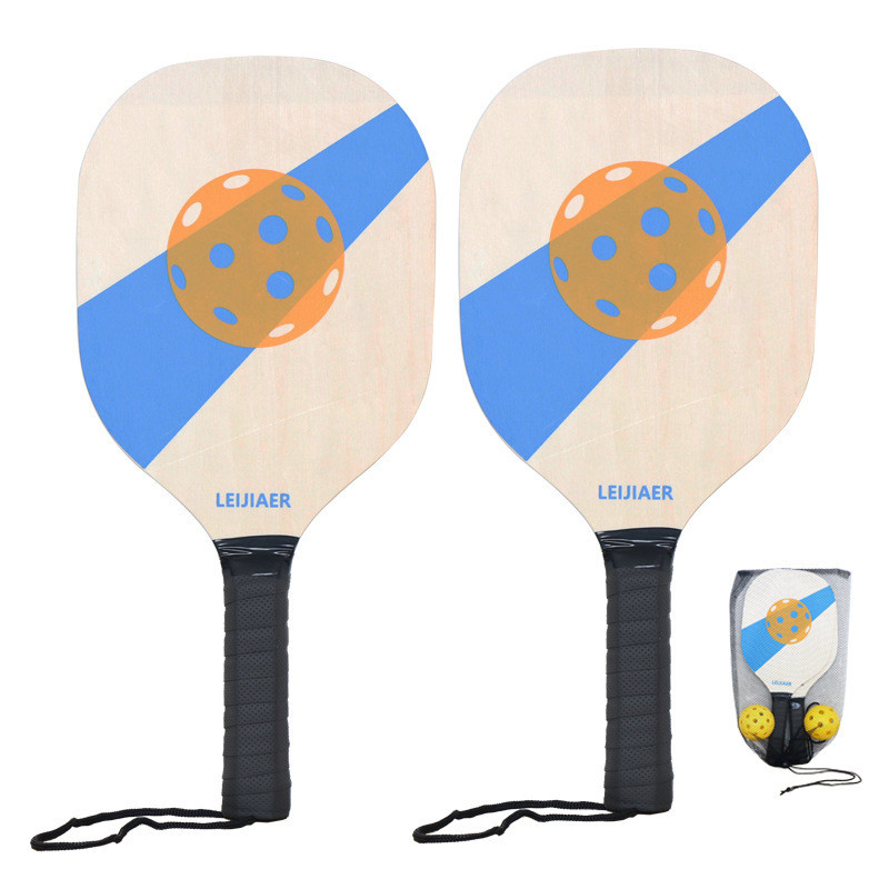 2 raquetas de madera y 2 pelotas de madera esenciales para promocionar su oficina