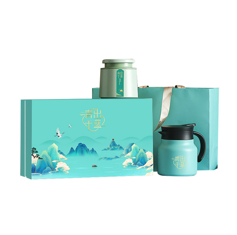 - Set de té de estilo elegante caja de regalos Set de 304 tetera cocida Zhengshan pequeño té negro para regalos