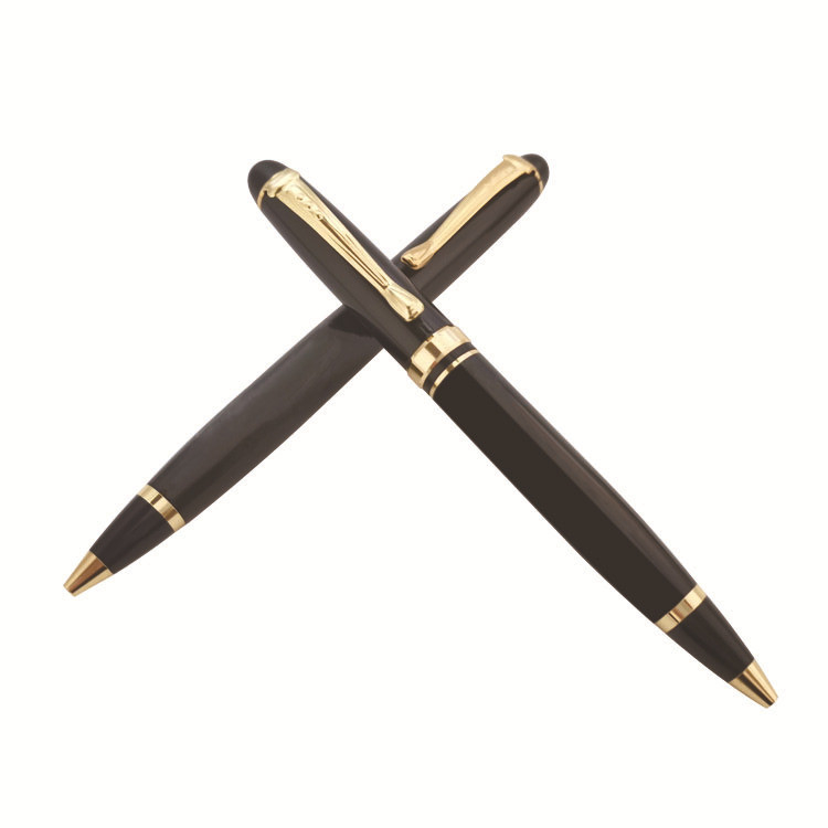 Regalo de negocios pluma de tinta de fuente de metal con logotipo personalizado e impresión gráfica de 1 color