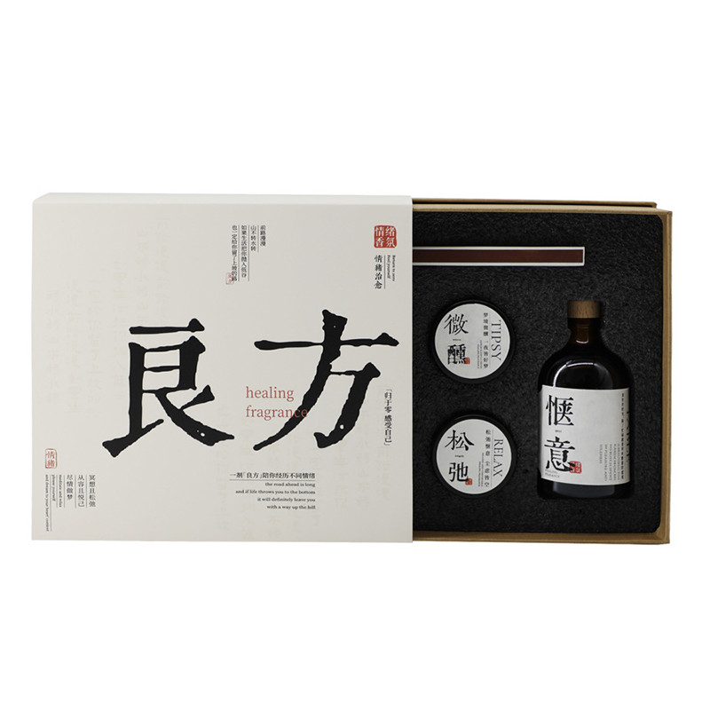 Candelaria de estilo nacional caja de regalo 4 velas perfumadas aceite esencial y palo de fibra