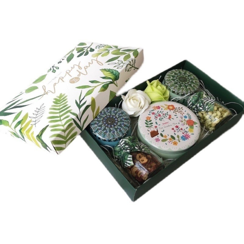 La caja de regalo de té de flores favorita de la agencia de viajes de la serie de bosques de regalo de mano para festivales
