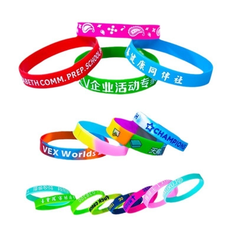 Luz LED Regalos Novedad Brazalete de silicona con letras luminosas y color personalizado