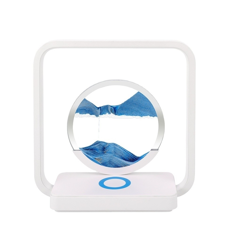 Carga inalámbrica luz LED USB Touch 3 colores de arena fluida pintura lámpara de mesa para regalo único