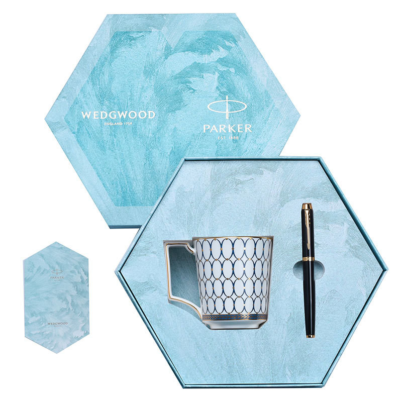 IM Pure Black Liya Gold Clip Pearl Pen Wedgwood Gold Pink Youth Blue Mug Set para el evento