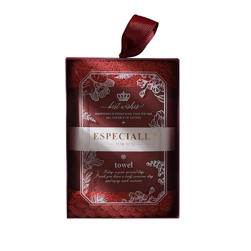 Tamaño personalizado Luz lujosa Toallas de peluche de coral de estilo múltiple Toallas cuadradas suaves Conjunto de regalo de presentación