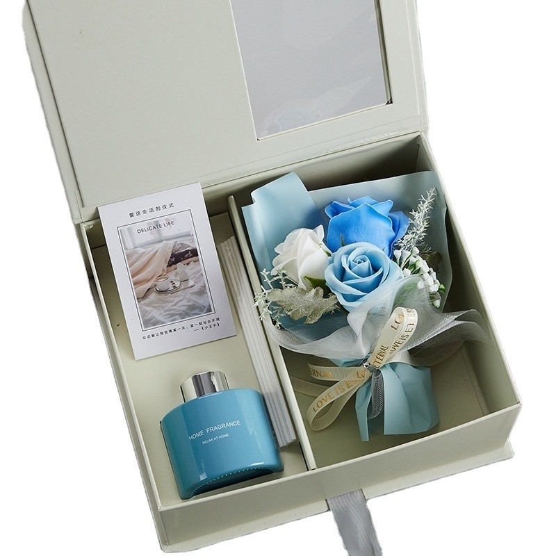 El 8 de marzo Festival Regalo de mano Aromaterapia Bouquet Caja de regalos con impresión en color