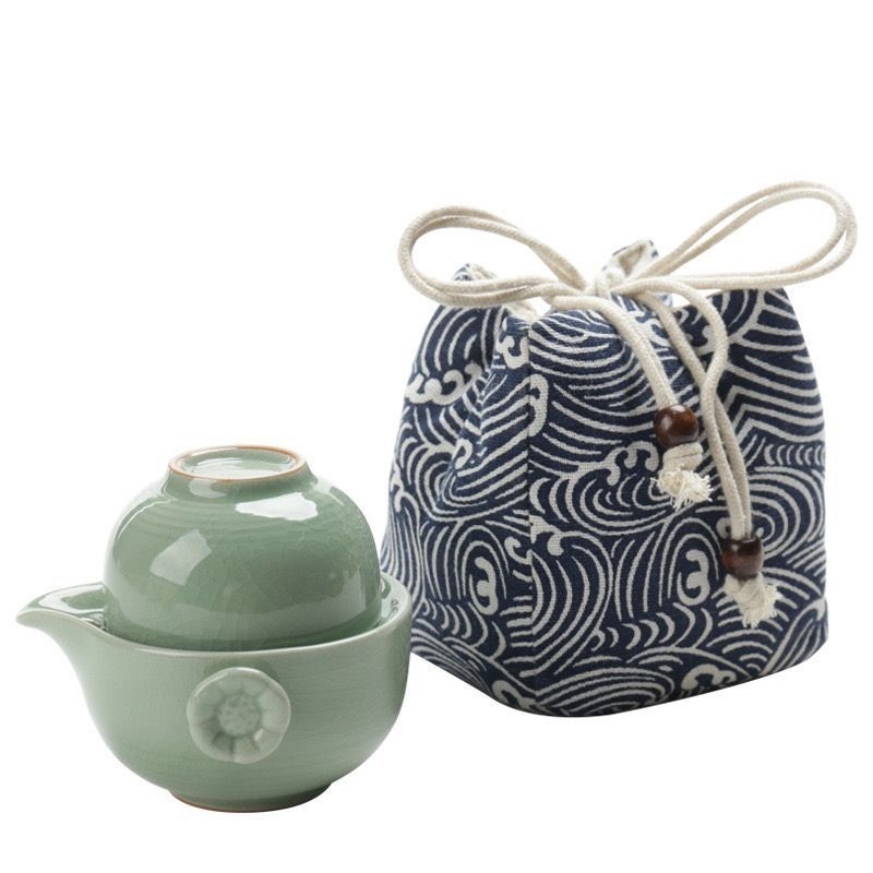 Cerámica portátil Ge Kiln Quick invitado Taza Una olla Dos tazas Set de té de viaje Actividad Regalo