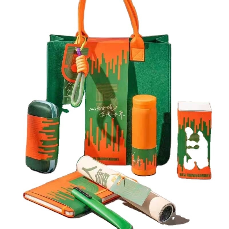 Bolsa de feltro de mano elegante para 5 vasos de termo Pad Pad Pad de ratón Paraguas y cubierta de pluma