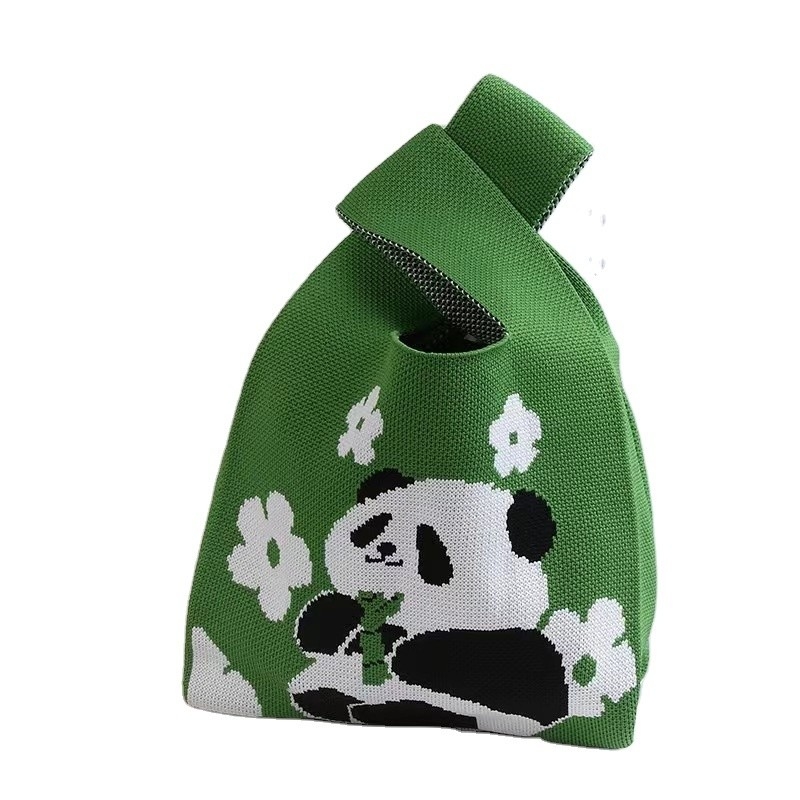 Colorido Panda Bolso de punto Conjunto de regalo con sombrilla de vidrio