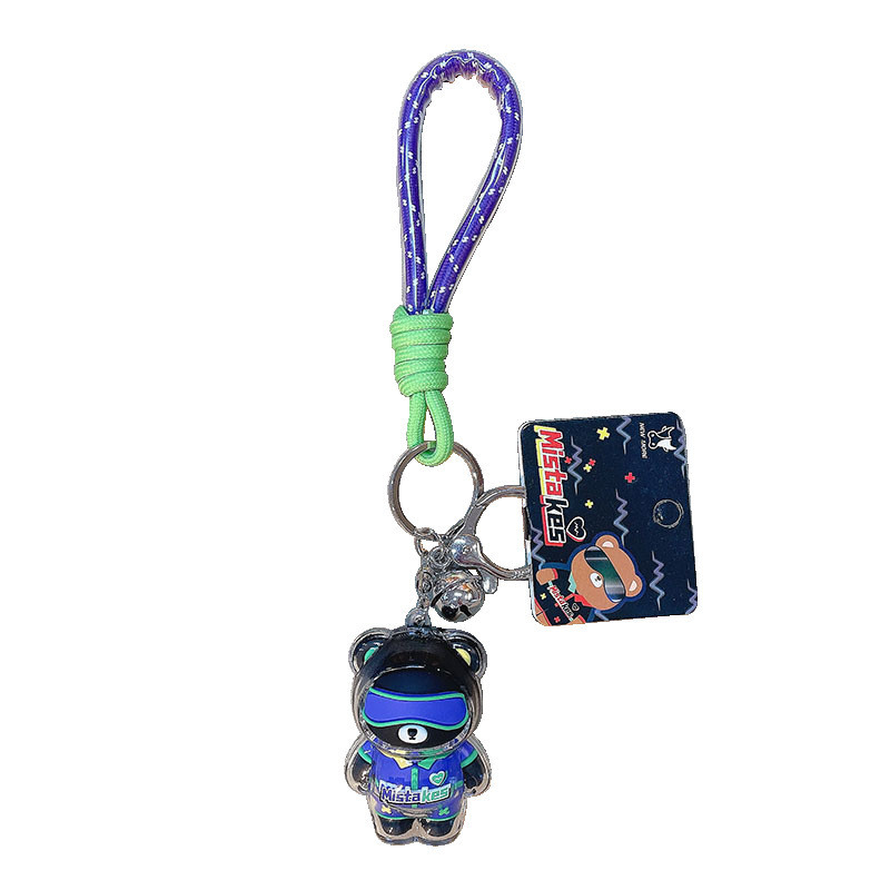 2 Impresión de gráficos a color Keychain Cool Bear Keychain de muñeca acrílica para productos de oficina