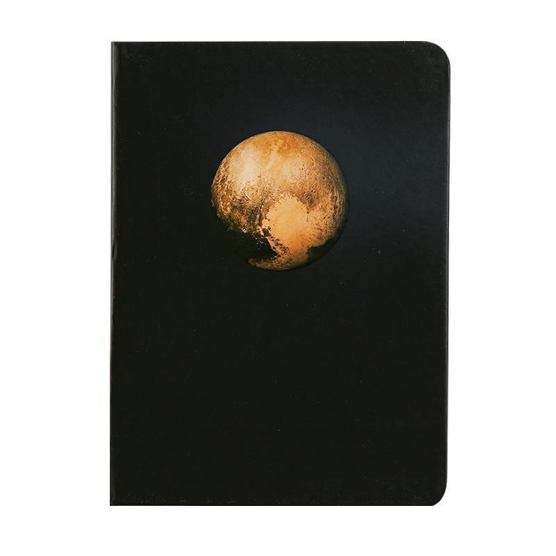 Logotipo del cliente Revista de tapa dura Minimalista Negro Página interna Cuaderno de madera Planeta Graffiti Cuaderno de tarjetas negro para regalo de empleados