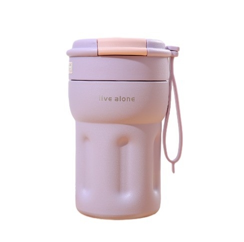 Hoteles y resorts deben tener taza de café aislada portátil con doble paja de beber