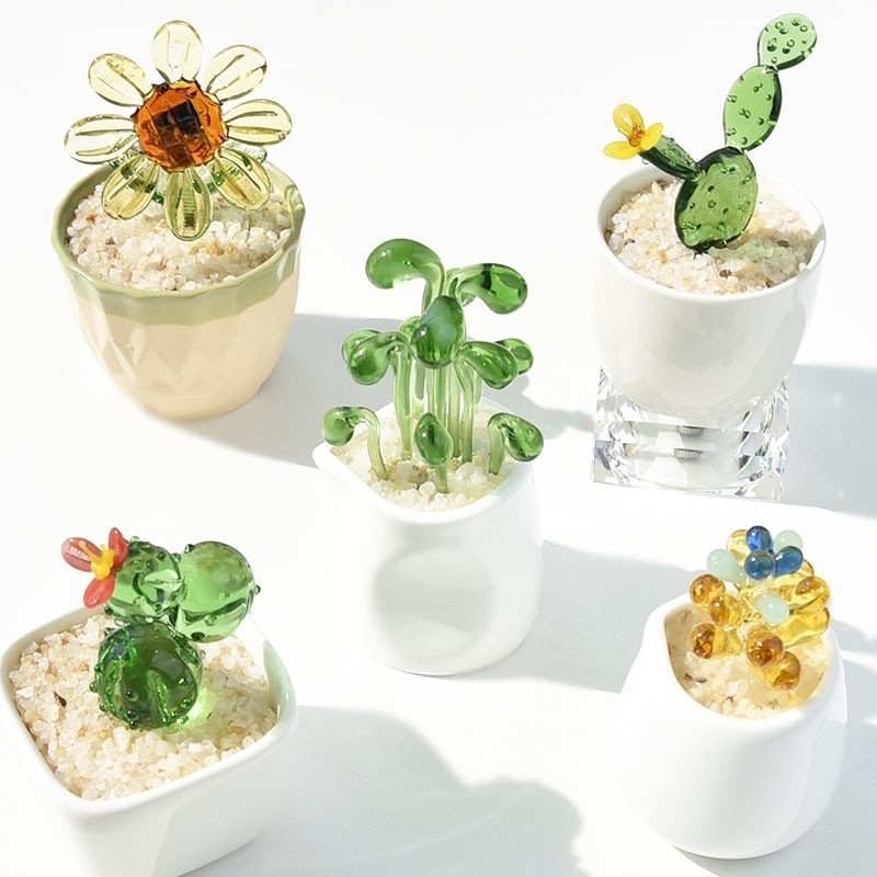 Promoción Decorar regalos Ornamentos de vidrio para cactus y plantas en macetas